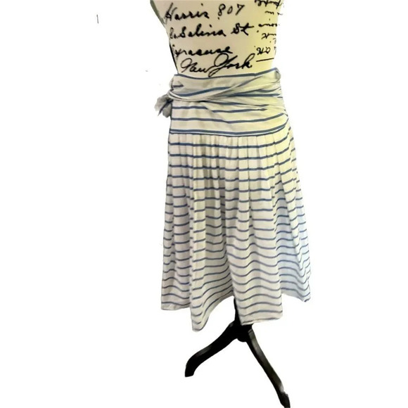 Zara Striped Cotton/silk blend skirt wrap waist small with flaw - Picture 3 of 8